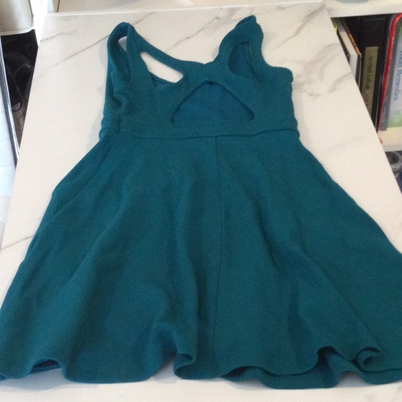 TEAL Fit and flare DRESS WITH BACK CUTOUT DETAIL, small - Picture 3 of 4